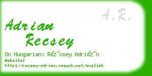 adrian recsey business card